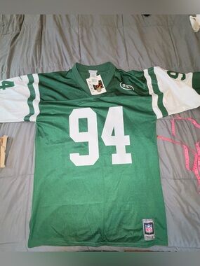 Vintage Reebok New York Jets John Abraham #94 NFL Jersey NWT Large Y2K